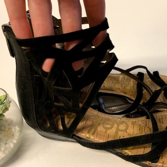 Sam Edelman DANA Black Suede Gladiator Sandals - Picture 3 of 8